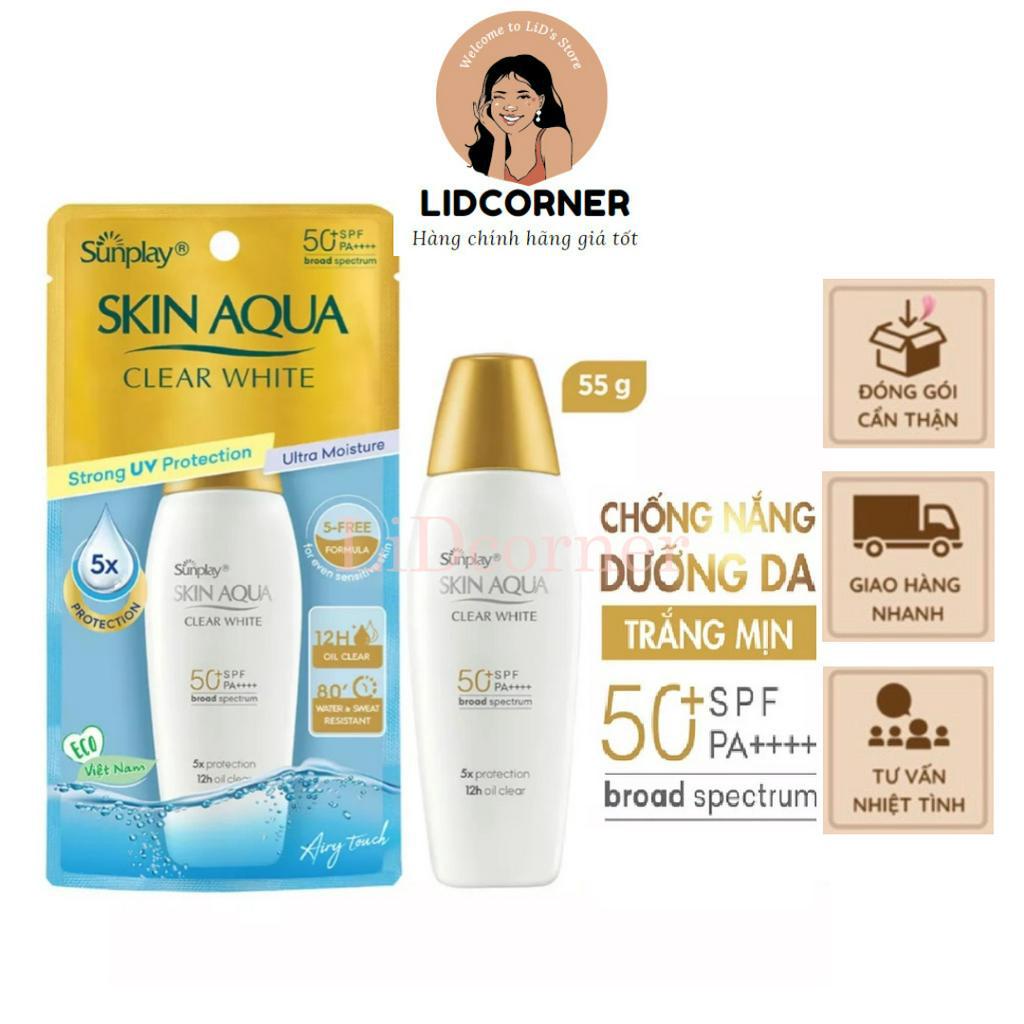 Sữa chống nắng hằng ngày dưỡng trắng cho da dầu Sunplay Skin Aqua Clear White SPF 50+ PA++++ 55g