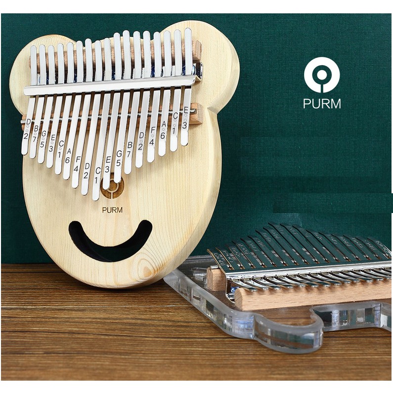 Đàn kalimba 17 phím gỗ mahagony PURM -H0001- Gấu cool Ngầu