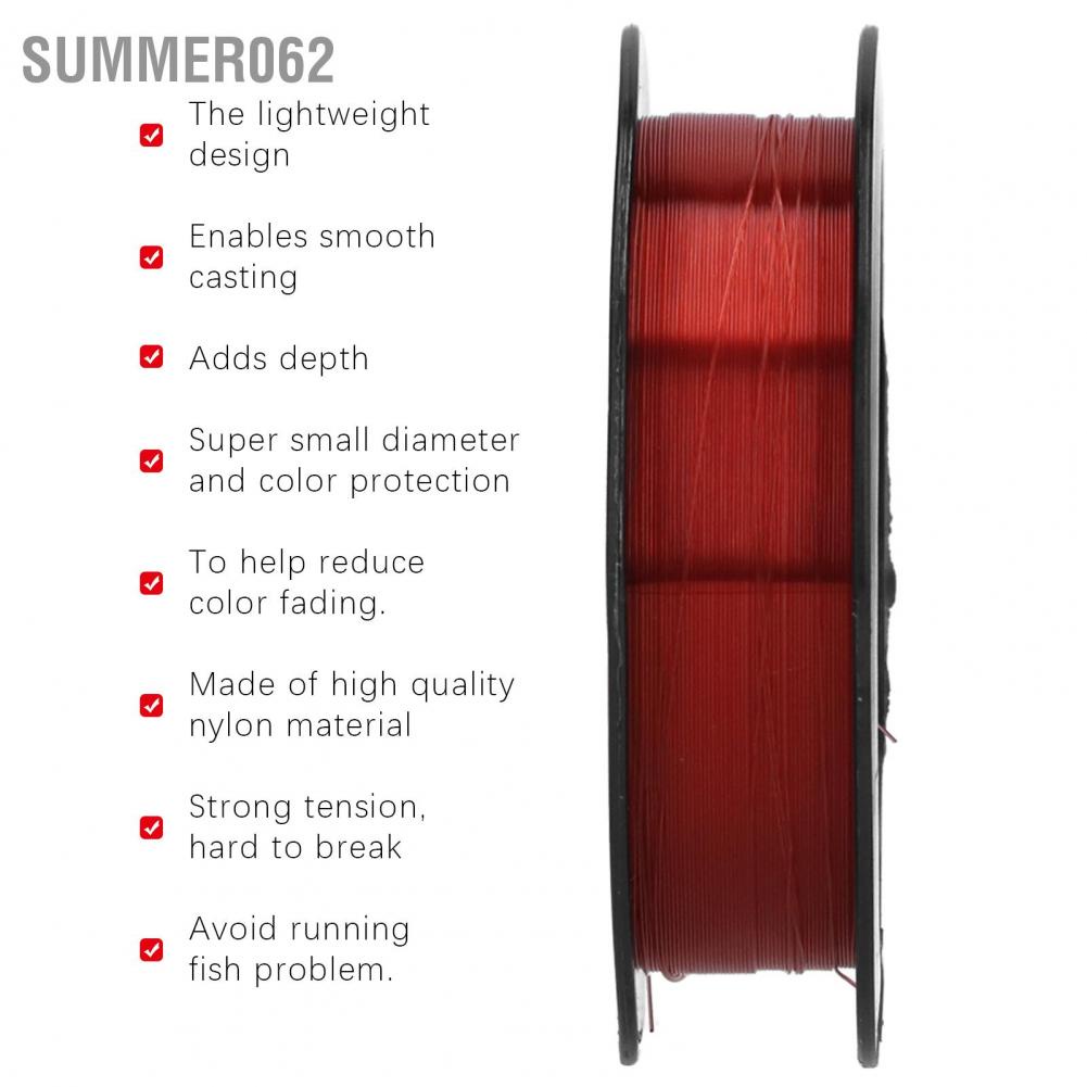 Summer062 5Pcs 100M Nylon Lure Bait Fishing Line Wearproof Strong Toughness Anti‑Bite Tackle Accessory