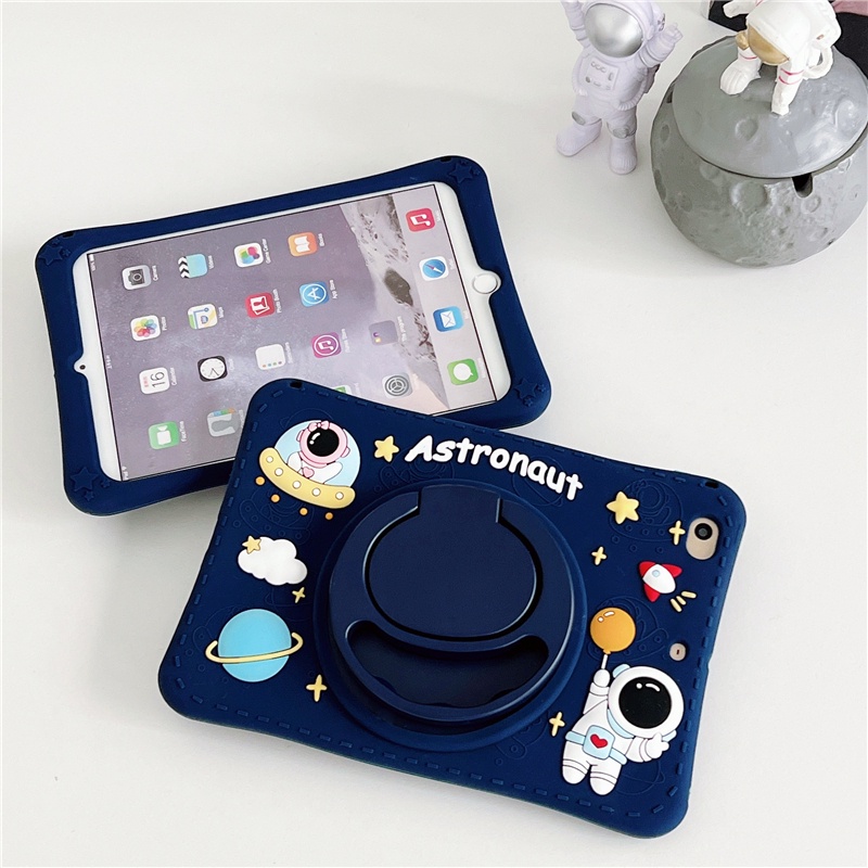 Bao Da Máy Tính Bảng Samsung Galaxy Tab A8 10.5" 2021 SM-X200 SM-X205 360° Vỏ Bảo Vệ Hộp Sạc Tai Nghe Airpods Hình Phi Hành Gia Xinh Xắn Kèm Dây Đeo Vai Tiện Dụng
