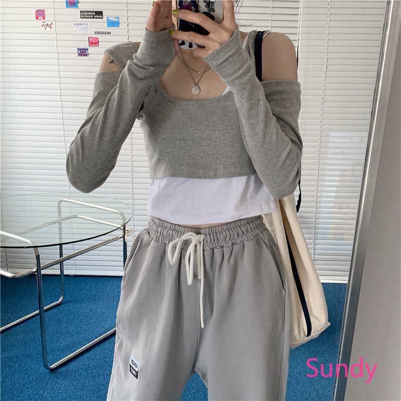 Áo Kiểu Tay Dài Thiết Kế Trễ Vai Nữ Tính