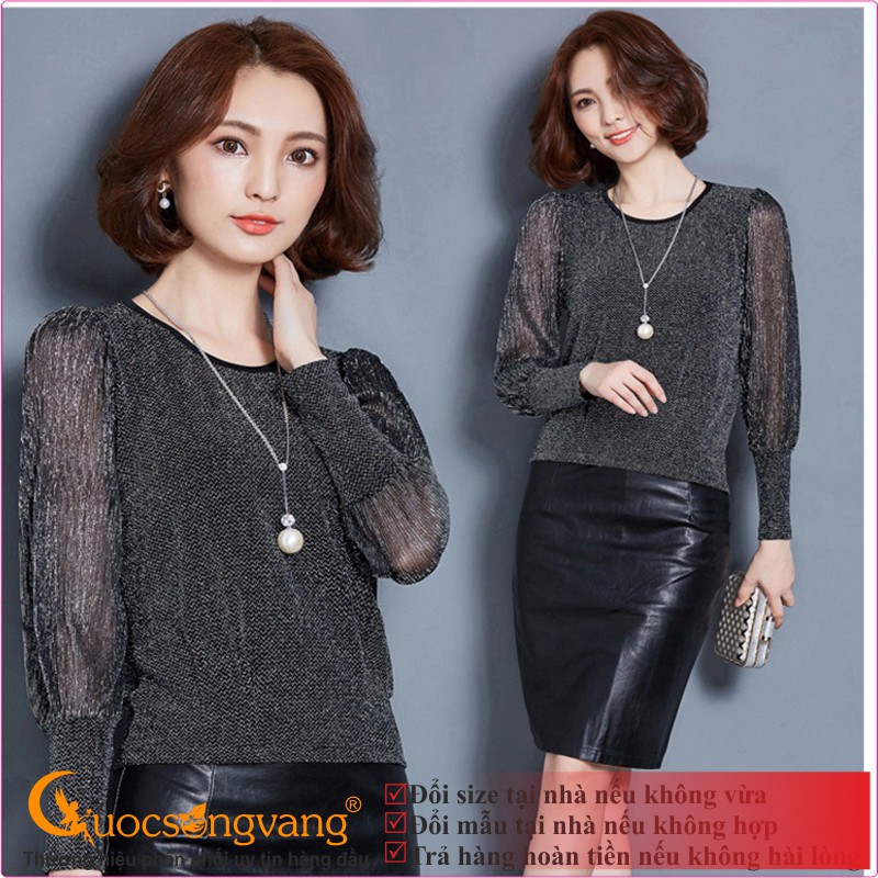 Áo nữ áo kiểu đính kim sa dài tay GLA106 Cuocsongvang