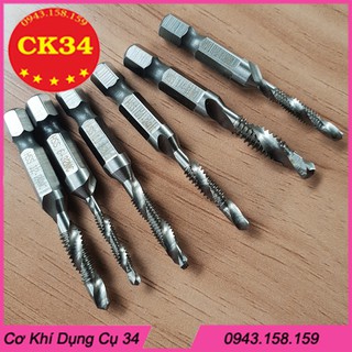 Mũi Khoan taro hss  tạo ren hệ Inch cao cấp bộ 6 mũi