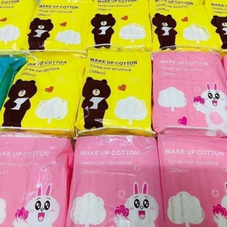 Bông tẩy trang gấu vịt 200 miếng - hàn quốc