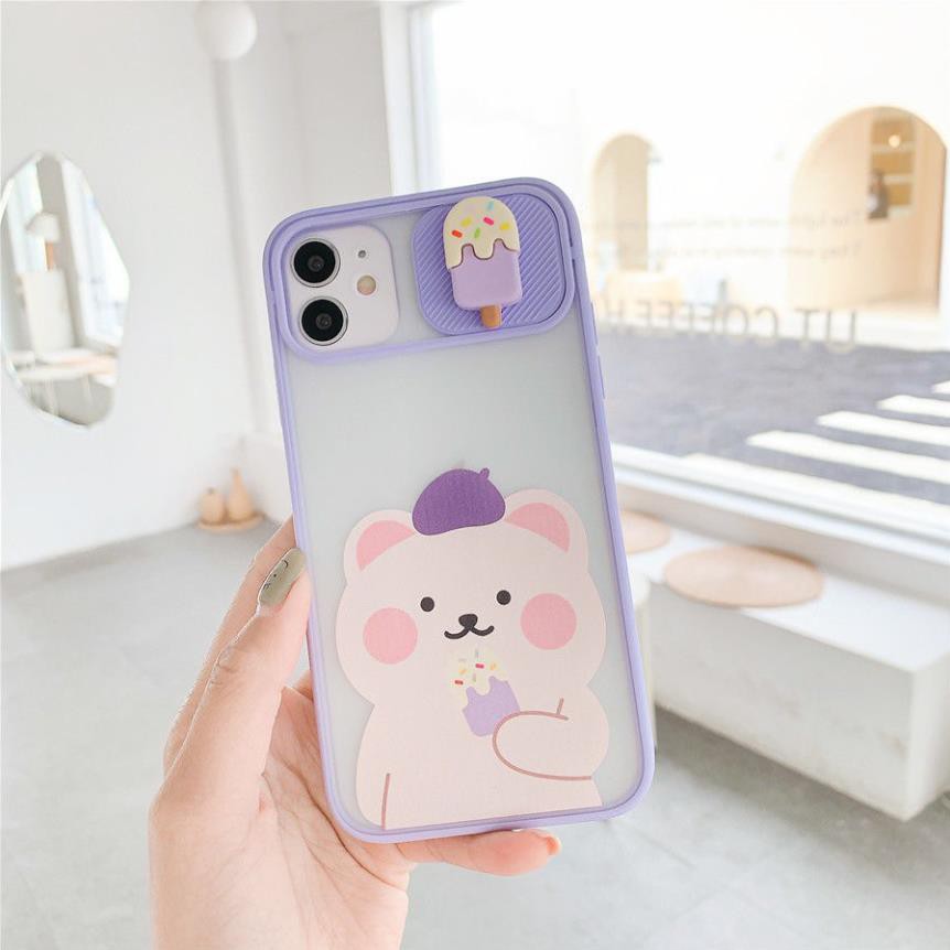 Ốp lưng iphone trượt camera  Gấu và kem 6/6s/6plus/6splus/ 7plus/ 8plus / x /xs /xs max /11 /11 promax | WebRaoVat - webraovat.net.vn