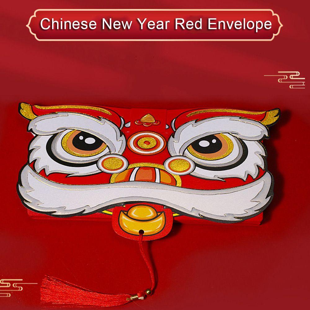 BEAUTY Bao Lì Xì Năm Mới Nhiều Ngăn Màu Đỏ Phong Cách Trung Hoa