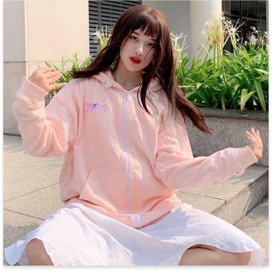 ÁO KHOÁC NỮ VÃI NỈ FORM RÔNG IN HÌNH HỌA TIẾT XIN ĐẸP THỜI TRANG MỚI KME