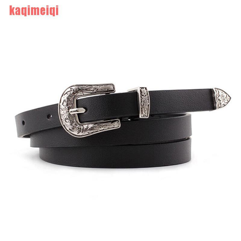Thắt lưng da bản nhỏ có khóa phong cách boho cổ điển dành cho nữ giới