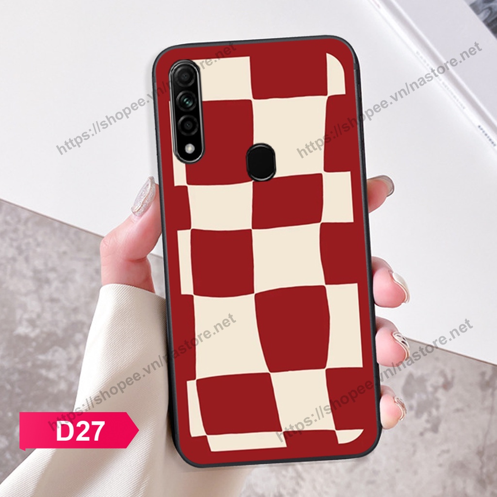 Ốp lưng Oppo A31 2020 / A8 mặt cười, họa tiết caro đơn giản đẹp cute