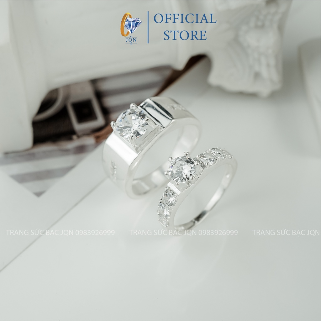 Nhẫn đôi bạc thật nhẫn cặp tình yêu JQN D13