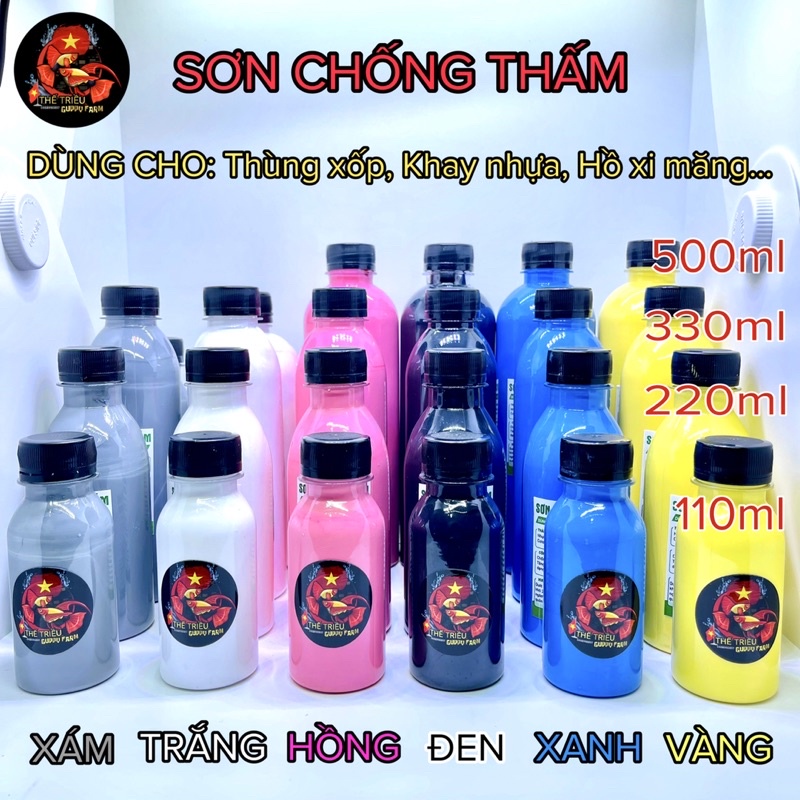 Sơn chống thấm thùng xốp, khay nhựa, hồ xi măng - hồ nuôi cá ( đủ màu, đủ size )