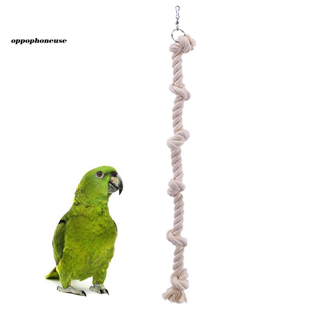 Đồ Chơi Dây Thừng Cotton Thắt Nút Treo Lồng Chim Vẹt