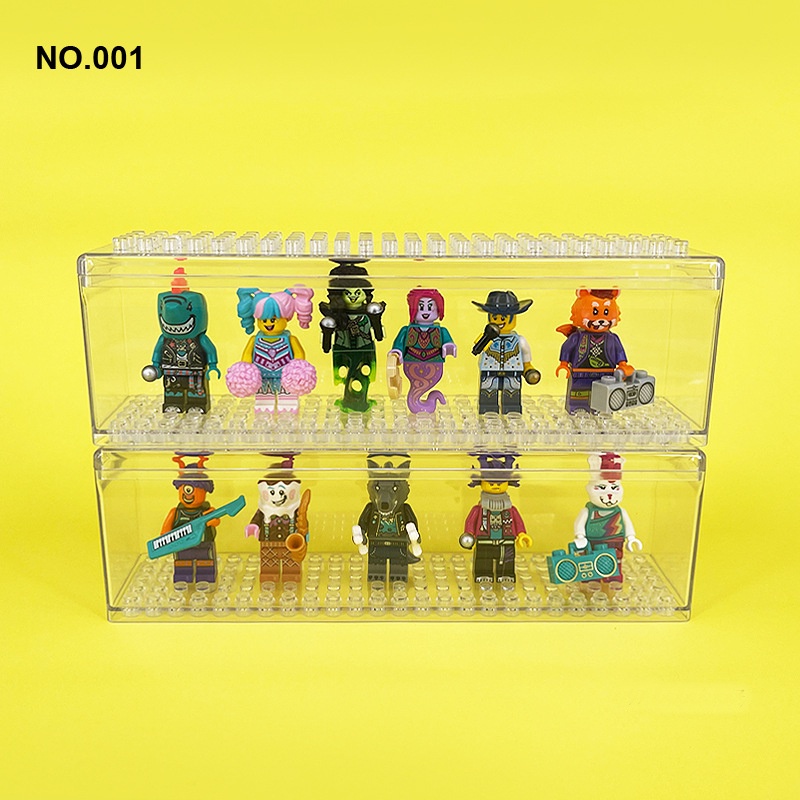 Một Hộp Trưng Bày Mô Hình Minifigures Đồ Chơi Lắp Ráp   Độc Đáo Màu Trong Suốt