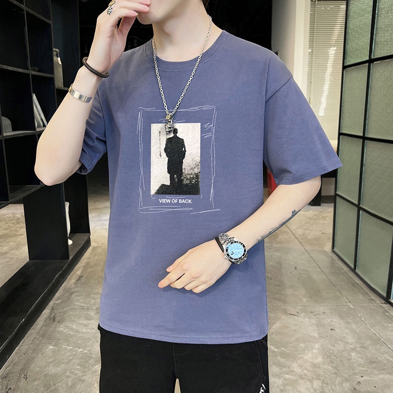 Áo Thun Nam Tay Ngắn Cổ Tròn Thời Trang Mùa Hè