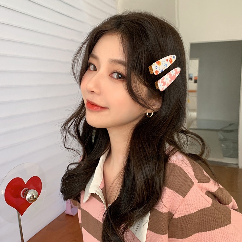 Kẹp Tóc Họa Tiết Hoa Dễ Thương Phong Cách Hàn Quốc