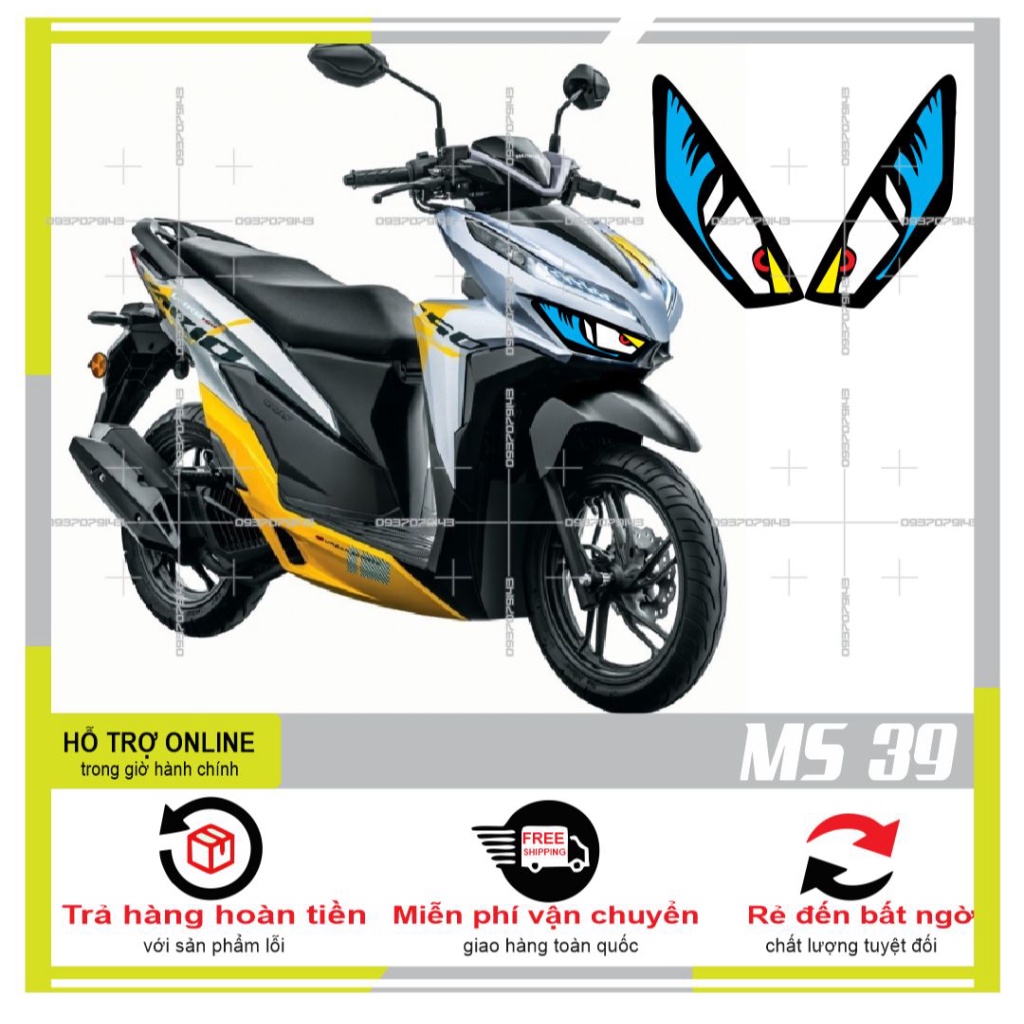 TEM DÁN ĐÈN SƯƠNG MÙ XE VARIO 2020 (DECAL TRONG SUỐT) MS 39 - SHINDECAL2
