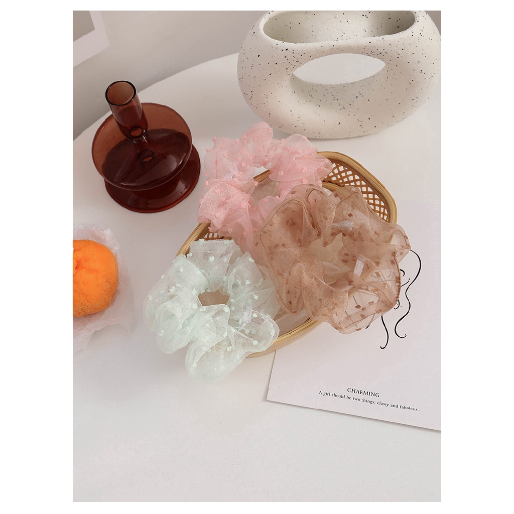 Dây buộc tóc màu trơn đơn giản thanh lịch cho nữ d5214