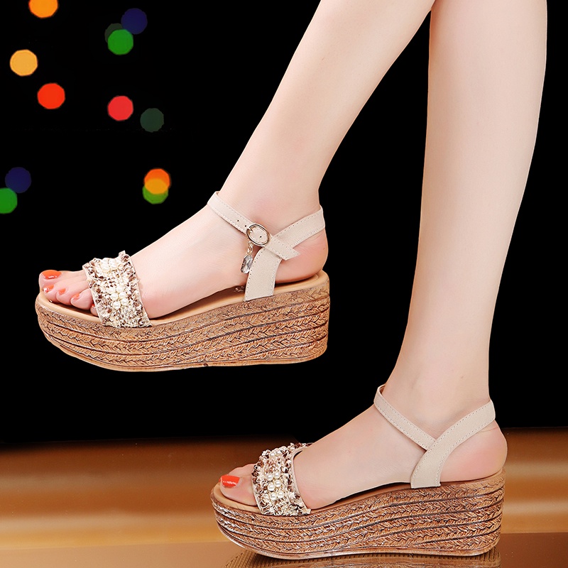 Xăng đan Đế Xuồng Thấm Hút Mồ Hôi Thoải Mái Thời Trang Cho Nữ