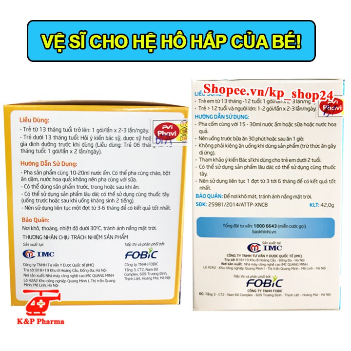 ✅ [6 TẶNG 1] Cốm hô hấp Bảo Khí Nhi Plus - Ngừa viêm phổi, viêm phế quản, ho đờm, tăng sức khỏe đường hô hấp, đề kháng