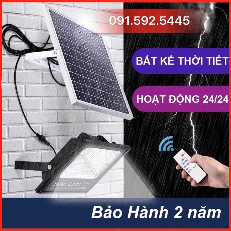 Đèn Led Pha Năng Lượng Mặt Trời 100w, 200w IP67. Có Chế Độ Báo Pin Đầy. Bảo Hành 24 Tháng (Video Thực Tế)