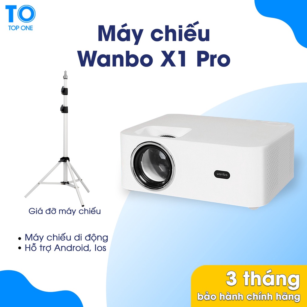 Máy chiếu thông minh Wanbo X1 Pro Chính Hãng Bản quốc tế Full HD 1080p Hệ điều hành Android 9.0 Rạp phim tại nhà