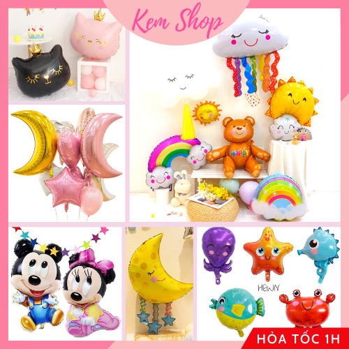 Bóng bay hình tổng hợp các loại siêu đáng yêu dễ thương trang trí sinh nhật - Kemshop