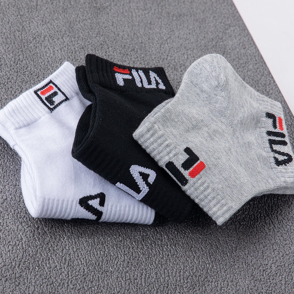 Combo 3 Đôi Tất Cổ Ngắn FILA, Vớ Thể Thao Nam Nữ , Chống Hôi Chân Thoáng Khí, Không Hầm Bí