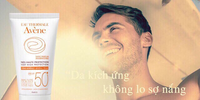 Sale 27/03 Kem chống nắng SPF 50+ cho da nhạy cảm Avene Very High Protection Mineral Lotion 50+ 50ml Pháp