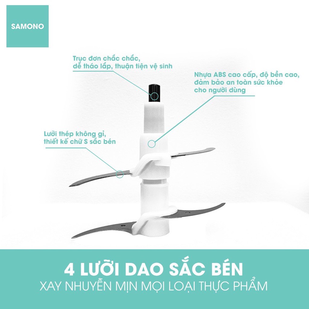 Máy xay thực phẩm đa năng SAMONO SW069 xay thịt rau củ quả công suất lớn 350W - Hàng Chính Hãng Bảo hành 12 tháng