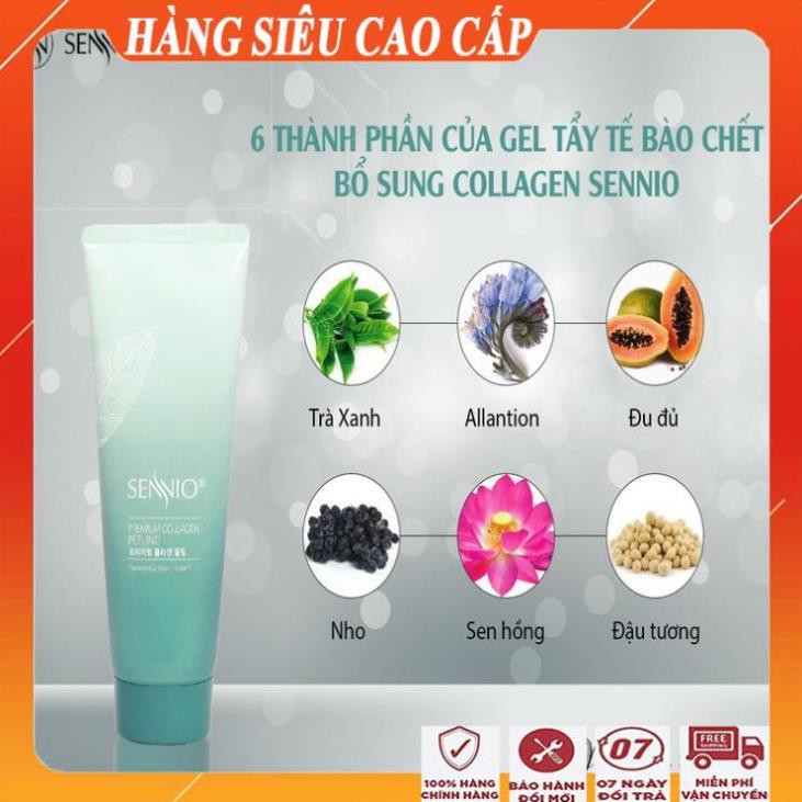 [FreeShip - XẢ KHO CẮT LỖ] Kem tẩy da chết mặt, môi,ngừa mụn và trắng da/Gel tẩy tế bào chết bổ sung collagen sennio