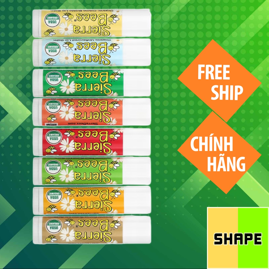 Dưỡng Môi Sáp Ong Hữa Cơ Sierra Bees Organic Lip Balms 4.25g / Thỏi | Bán Lẻ - Chính Hãng The Shape