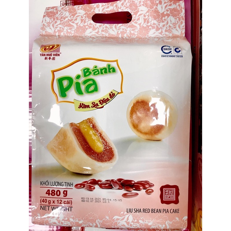 Bánh Pía Kim Sa Đậu Đỏ Tân Huê Viên 480gam (12 cái nhỏ)