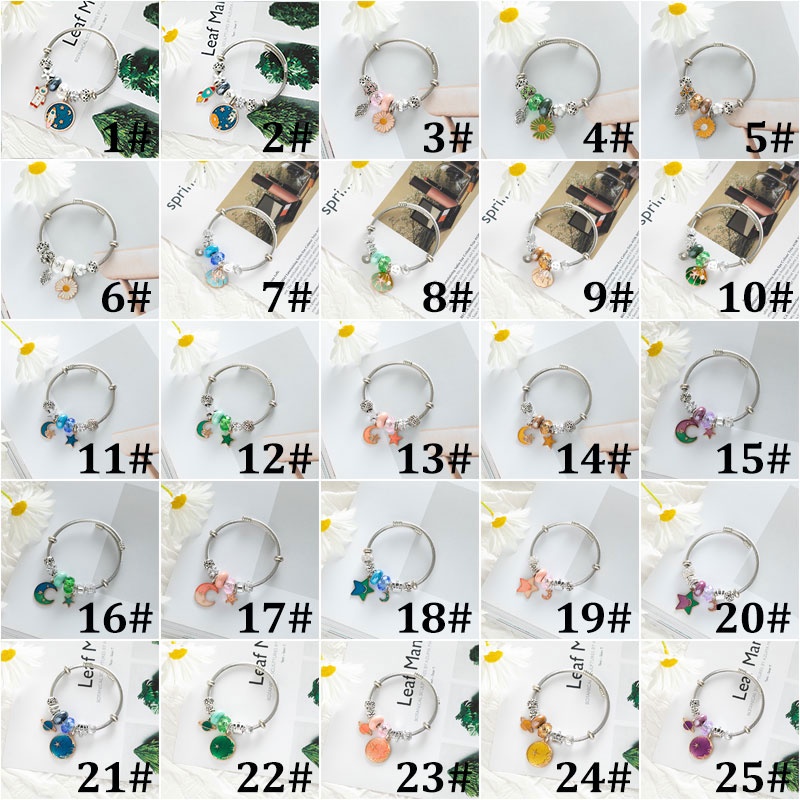 XiaoboACC Vòng Tay Chuỗi Hạt Bằng Thép Không Gỉ Hình Phi Hành Gia Thời Trang Dành Cho Nữ