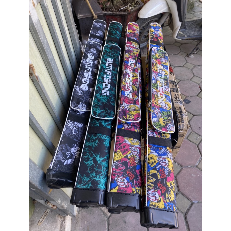 TÚI ĐỰNG CẦN CÂU 1m25  ,1 ngăn chính 1 ngăn phụ,dạng cứng chuyên bao đựng cần câu tay phụ kiện câu đài