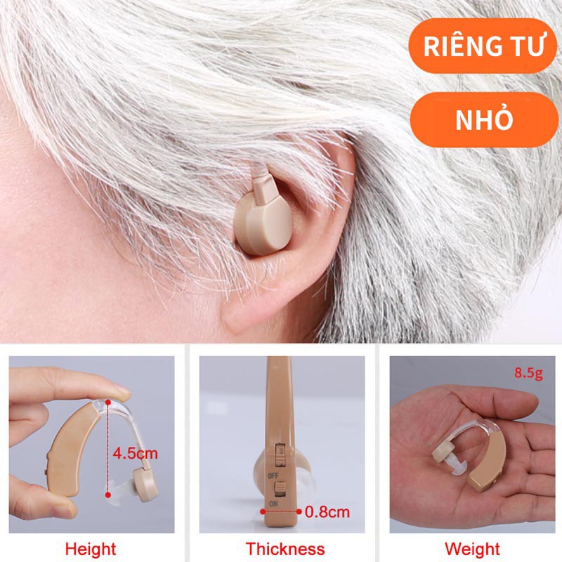 【Mua 1 tặng 1】Máy trợ thính Không Dây  , máy trợ thính cho người già, máy trợ thính giá rẻ,pin siêu bền tiết kiệm