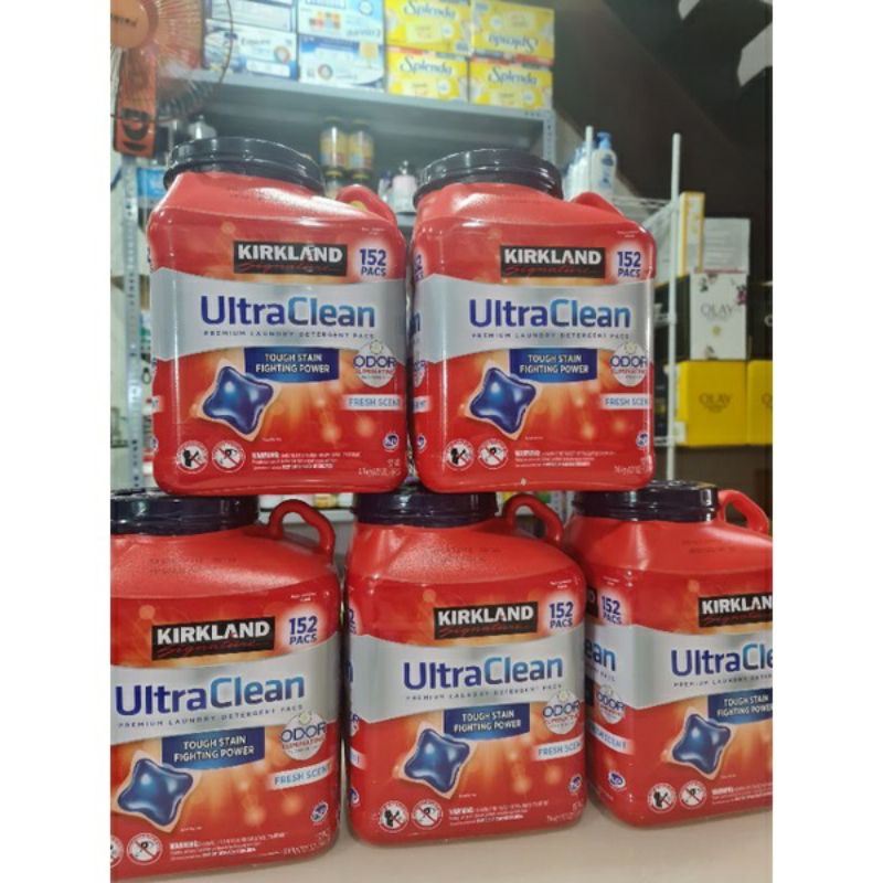 Viên giặt xả thơm quần áo Ultra Clean Kirkland của Mỹ 152 viên