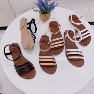 Sandal 3 quai ngang hậu thun