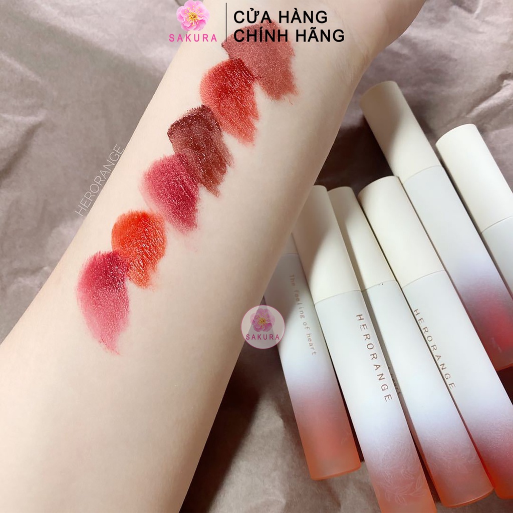 Son kem nhung lì môi Herorange xinh xắn dưỡng ẩm mềm mịn lâu trôi cao cấp nội địa trung SAKURA | BigBuy360 - bigbuy360.vn