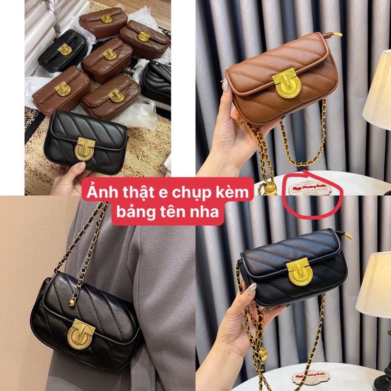 Túi đeo chéo trần chéo quả cầu điều chỉnh cực xinh size 18cm ko hộp