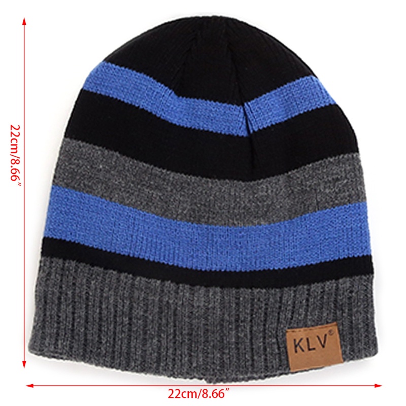 Mũ Beanie Dệt Kim Dày Dặn Họa Tiết Kẻ Sọc Thời Trang Mùa Đông Cho Nam Và Nữ