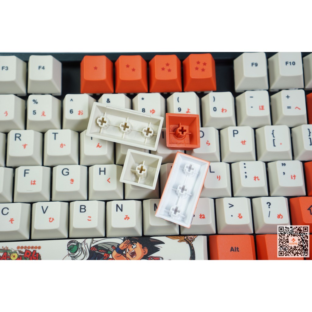 Keycap Dragon Ball Songoku - profile Cherry - keycap PBT - Dyesub- 127 nút cho bàn phím cơ Filco, Leopold, IKBC, Edra