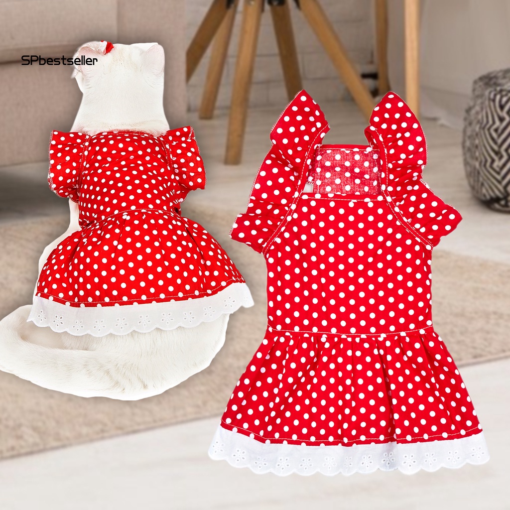 Đầm Họa Tiết Chấm Bi Xinh Xắn Cho Thú Cưng