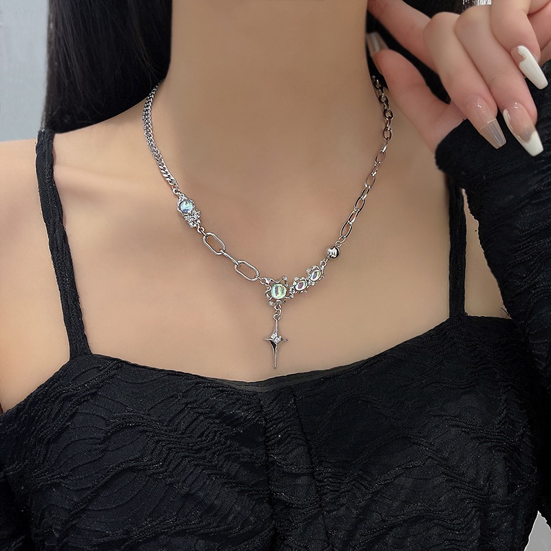 Vòng cổ Đính Đá zircon Hình Ngôi Sao Sang Trọng Cho Nữ
