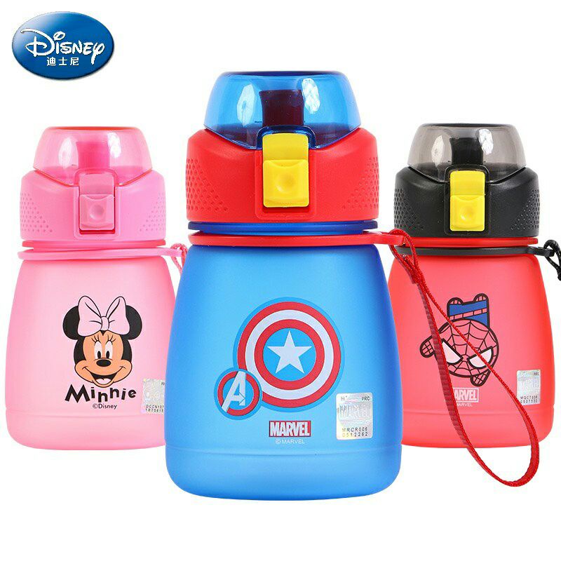 Bình nước Disney chính hãng nhựa Tritan rất xinh 390ml kèm dây treo và có ống hút tiện lợi