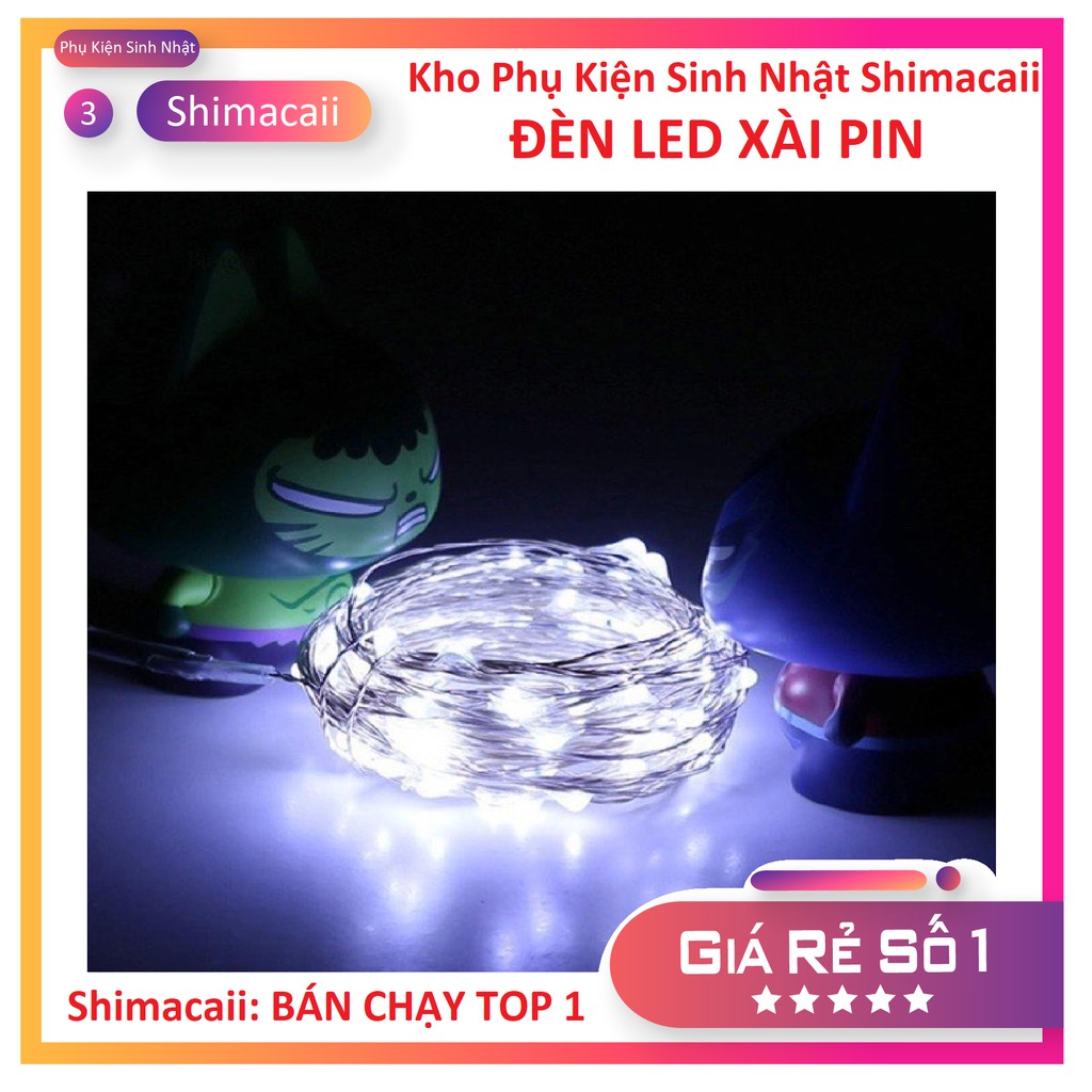 Dây Đèn Led Xài Pin Tiện Lợi Dễ Sử Dụng Gọn Nhẹ Trang Trí Sinh Nhật, Trang Trí Phòng, Đám Cưới