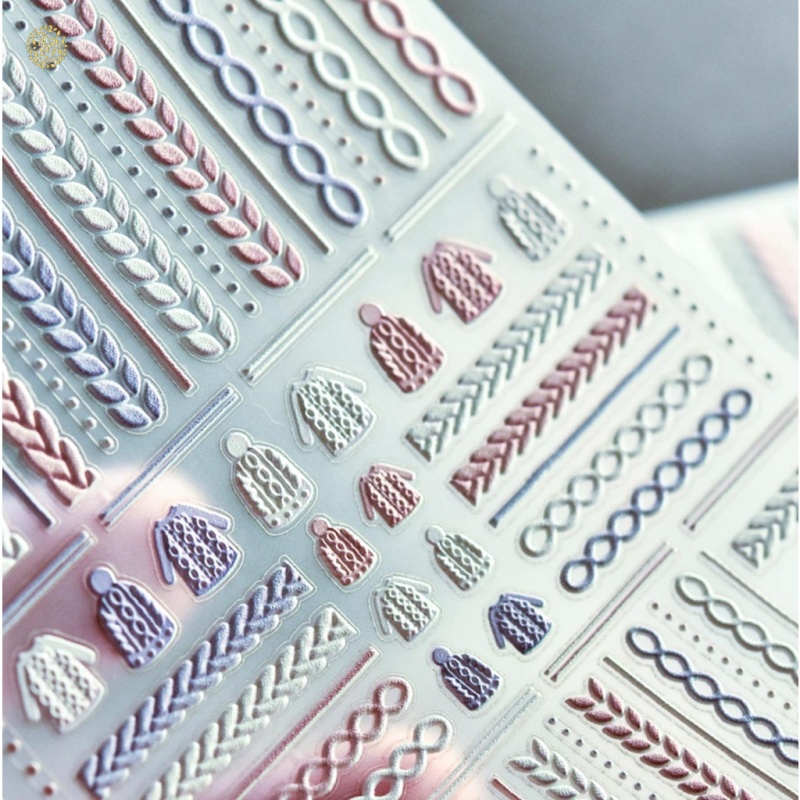 Miếng Dán Trang Trí Móng Tay Bằng Acrylic 3D Họa Tiết Mùa Đông