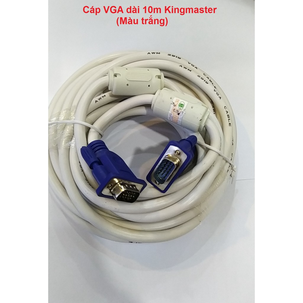 Cáp VGA dài 10m Kingmaster (Màu trắng)