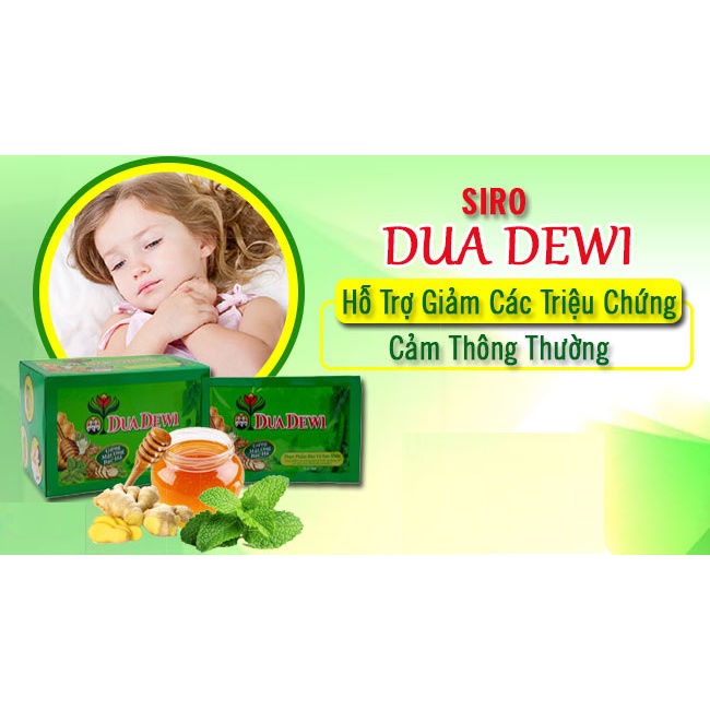 DuaDewi siro hỗ trợ giảm các triệu chứng cảm - Hộp 12 gói