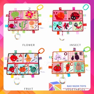 KHĂN XOA DỊU KÈM ĐỒ CHƠI XÚC XẮC GIÚP KÍCH THÍCH GIÁC QUAN VÀ VẬN ĐỘNG TINH CHO BÉ SƠ SINH - DV63