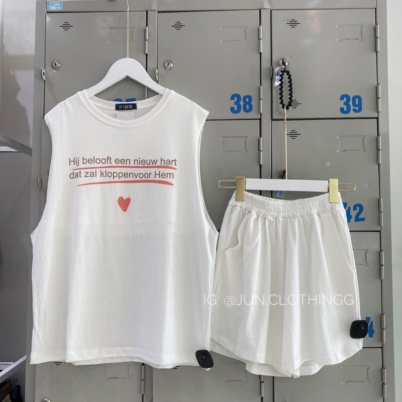 TANKTOP | Set bộ Tank Top hè trái tim kèm bra - ẢNH CHỤP TẠI JuNclothingg | BigBuy360 - bigbuy360.vn